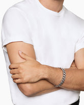 Curb Chain Bracelet in Platinum with Diamonds, 14.5mm